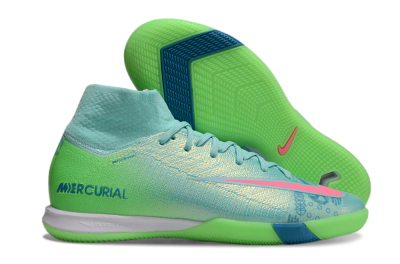 Nike Air Zoom Mercurial Superfly 10 Elite IC High-Tops Soccer Shoes - Jade/Pink/Yellow
