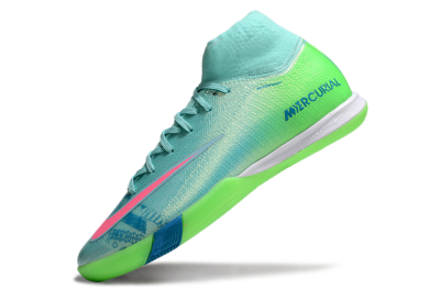 Nike Air Zoom Mercurial Superfly 10 Elite IC High-Tops Soccer Shoes - Jade/Pink/Yellow