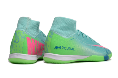 Nike Air Zoom Mercurial Superfly 10 Elite IC High-Tops Soccer Shoes - Jade/Pink/Yellow