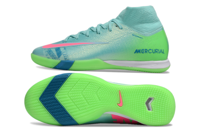 Nike Air Zoom Mercurial Superfly 10 Elite IC High-Tops Soccer Shoes - Jade/Pink/Yellow