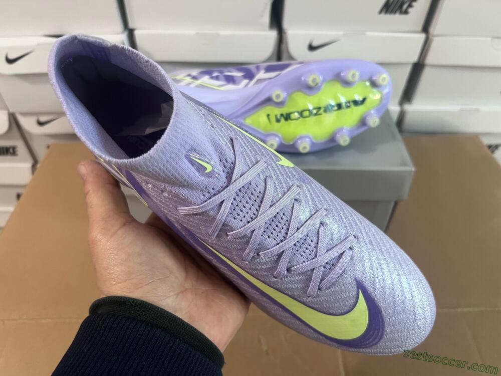 Nike Air Zoom Mercurial Superfly 10 Elite AG High-Tops Soccer Cleats - Purple/Yellow/Blue