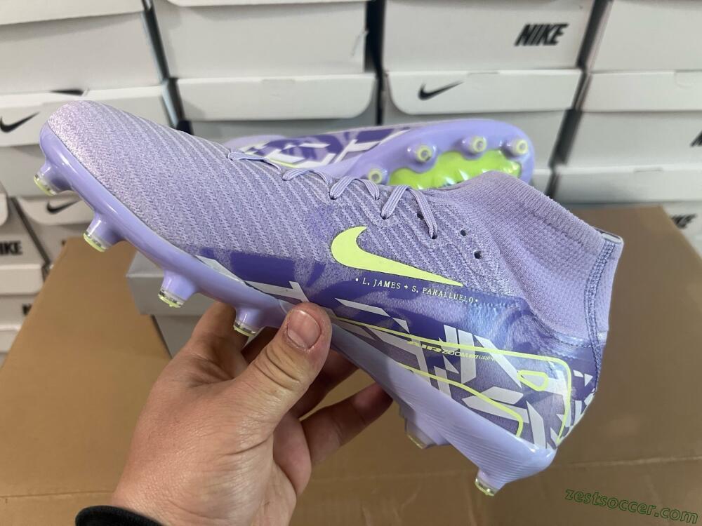 Nike Air Zoom Mercurial Superfly 10 Elite AG High-Tops Soccer Cleats - Purple/Yellow/Blue