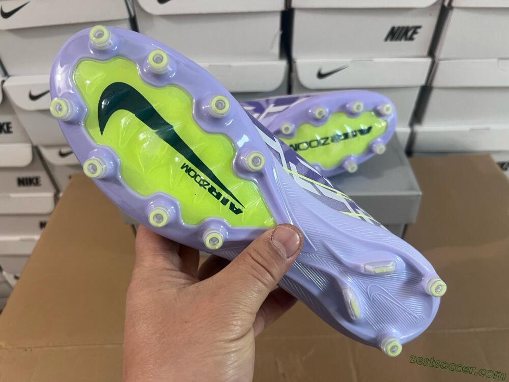 Nike Air Zoom Mercurial Superfly 10 Elite AG High-Tops Soccer Cleats - Purple/Yellow/Blue