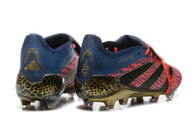 Adidas Predator Elite 25 Foldover Tongue FG Low-Tops Soccer Cleats - Red/Blue/Gold