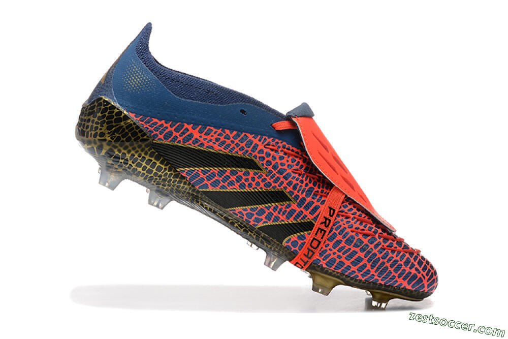 Adidas Predator Elite 25 Foldover Tongue FG Low-Tops Soccer Cleats - Red/Blue/Gold 7