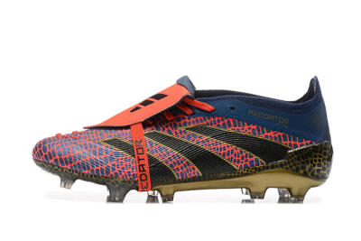 Adidas Predator Elite 25 Foldover Tongue FG Low-Tops Soccer Cleats - Red/Blue/Gold