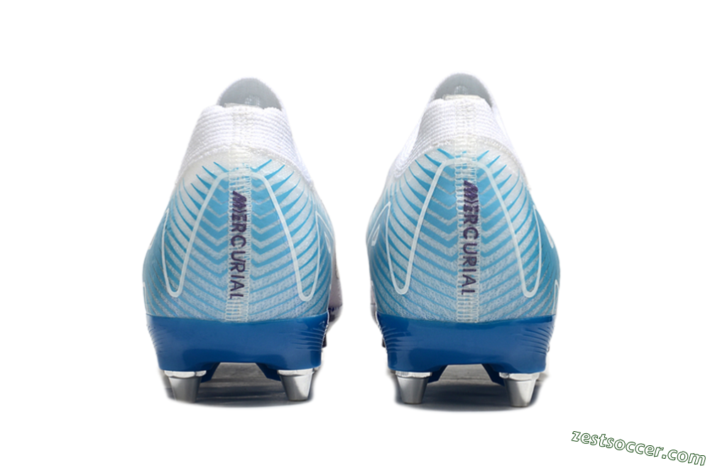 Nike Air Zoom Mercurial Vapor 16 Elite SG Low-Tops Soccer Cleats - White/Purple/Jade 5