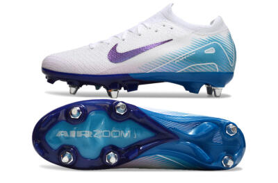 Nike Air Zoom Mercurial Vapor 16 Elite SG Low-Tops Soccer Cleats - White/Purple/Jade