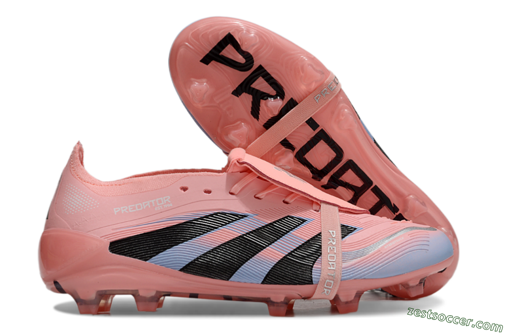 Adidas Predator Elite 25 Foldover Tongue FG Low-Tops Soccer Cleats - Pink/Blue/Black 0