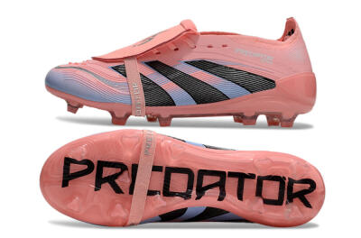 Adidas Predator Elite 25 Foldover Tongue FG Low-Tops Soccer Cleats - Pink/Blue/Black