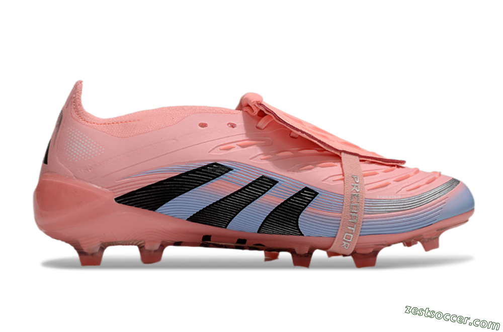 Adidas Predator Elite 25 Foldover Tongue FG Low-Tops Soccer Cleats - Pink/Blue/Black 7