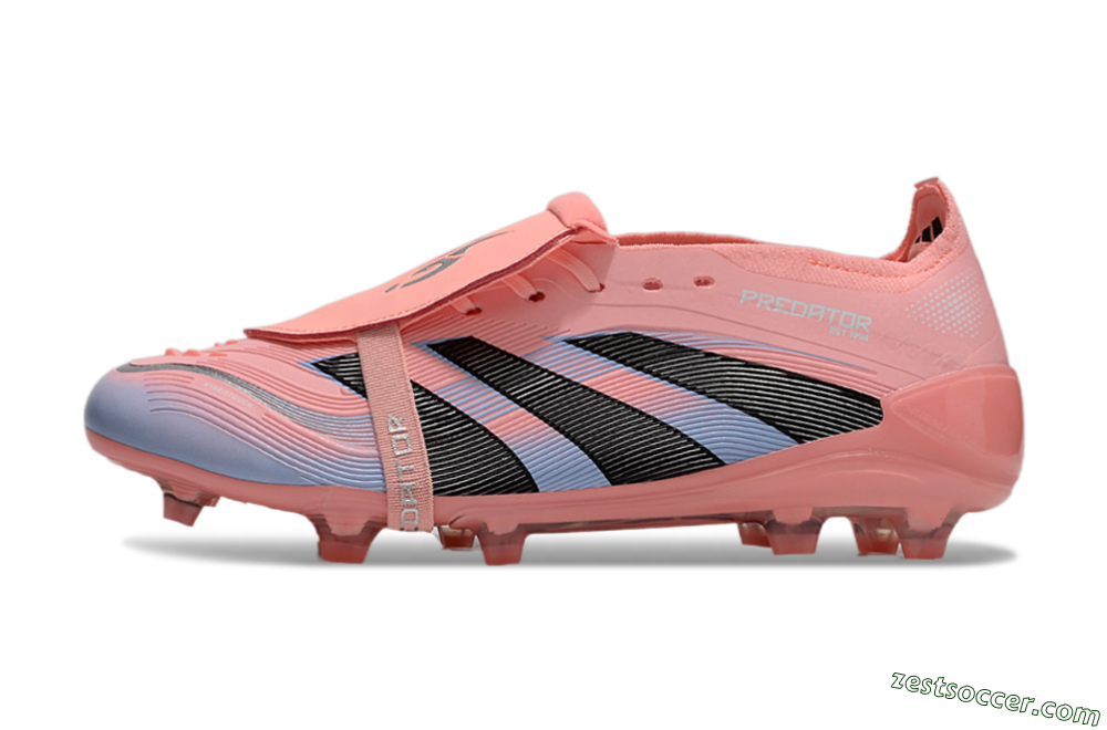 Adidas Predator Elite 25 Foldover Tongue FG Low-Tops Soccer Cleats - Pink/Blue/Black 2