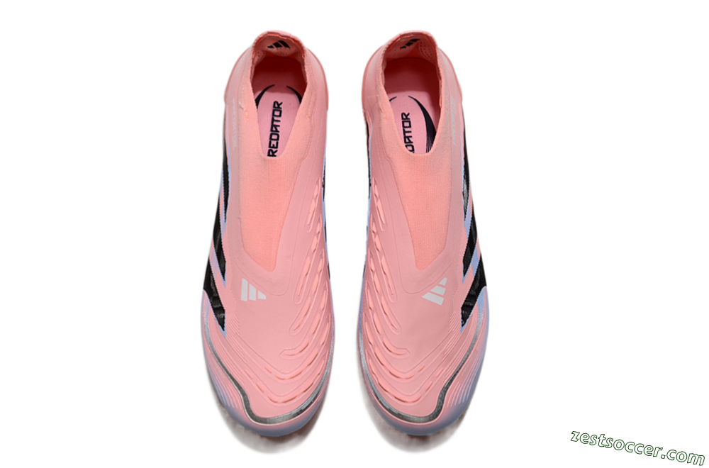Adidas Predator Laceless Elite 25 FG Low-Tops Soccer Cleats - Pink/Blue/Black 4
