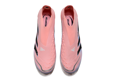 Adidas Predator Laceless Elite 25 FG Low-Tops Soccer Cleats - Pink/Blue/Black