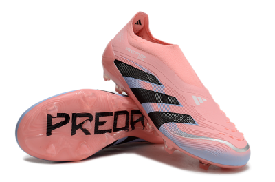 Adidas Predator Laceless Elite 25 FG Low-Tops Soccer Cleats - Pink/Blue/Black