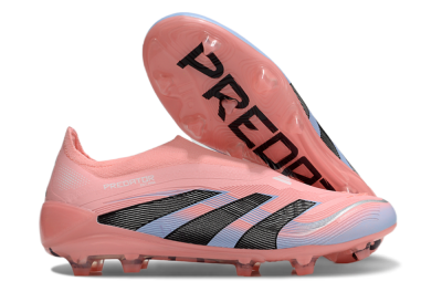 Adidas Predator Laceless Elite 25 FG Low-Tops Soccer Cleats - Pink/Blue/Black
