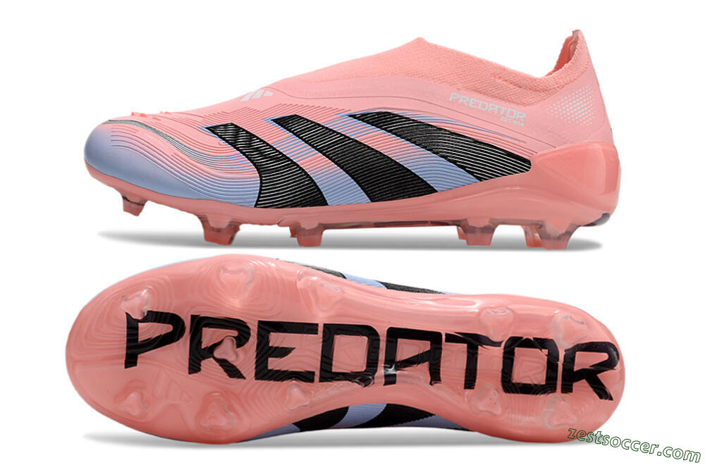 Adidas Predator Laceless Elite 25 FG Low-Tops Soccer Cleats - Pink/Blue/Black 1