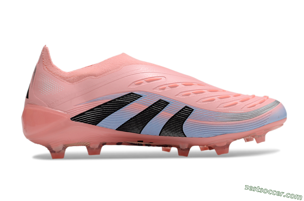 Adidas Predator Laceless Elite 25 FG Low-Tops Soccer Cleats - Pink/Blue/Black 7
