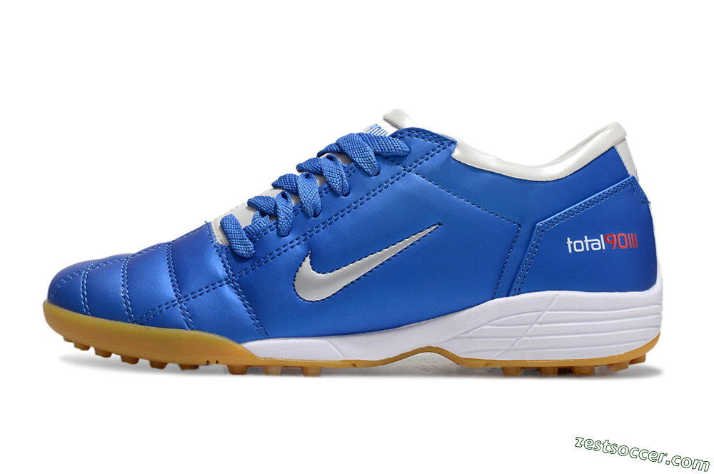 Nike Total 90 II TF Low-Tops Soccer Shoes - Blue/White/Brown 2