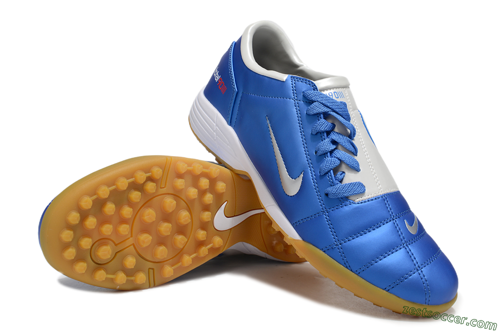 Nike Total 90 II TF Low-Tops Soccer Shoes - Blue/White/Brown 3