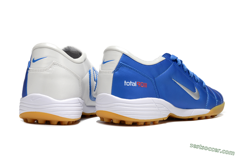Nike Total 90 II TF Low-Tops Soccer Shoes - Blue/White/Brown 6
