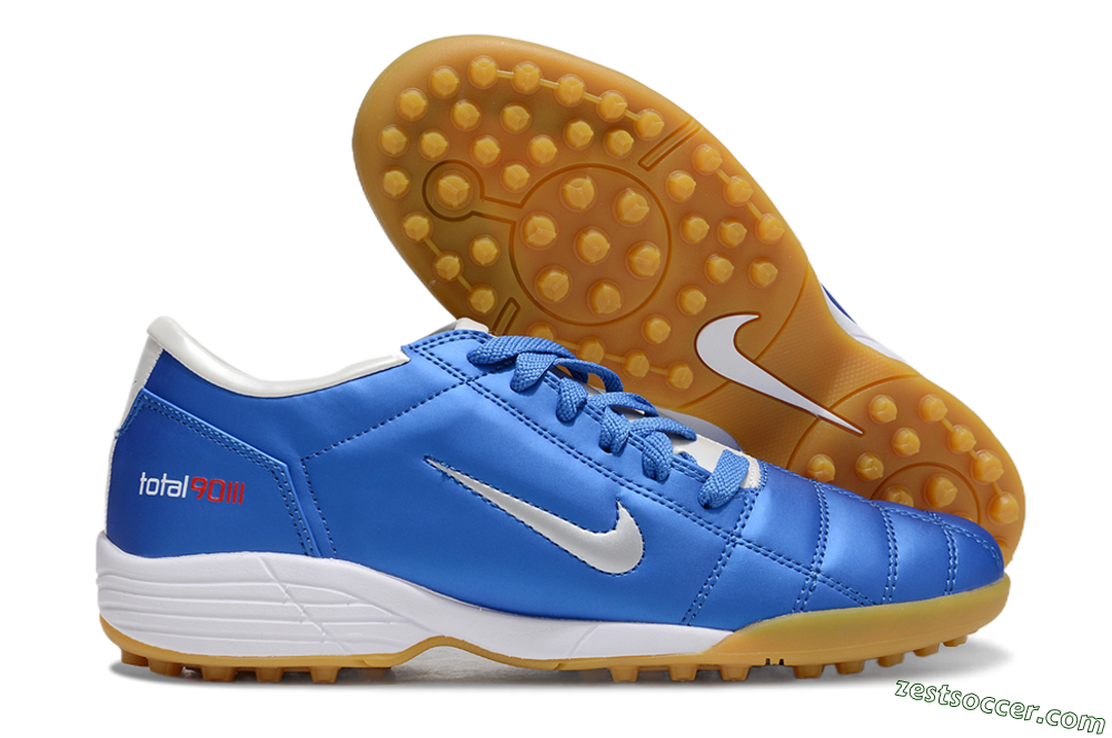 Nike Total 90 II TF Low-Tops Soccer Shoes - Blue/White/Brown 0