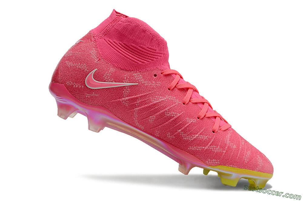 Nike Phantom Luna Elite FG High-Tops Soccer Cleats - Pink/White/Yellow 4