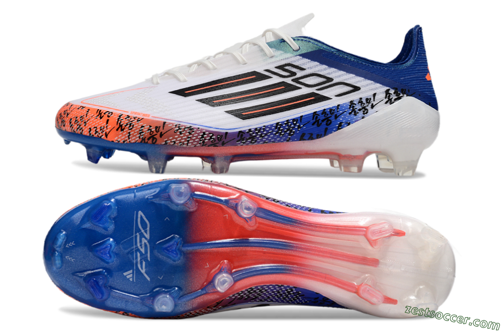 Adidas F50 Elite FG Low-Tops Soccer Cleats - White/Red/Blue 1