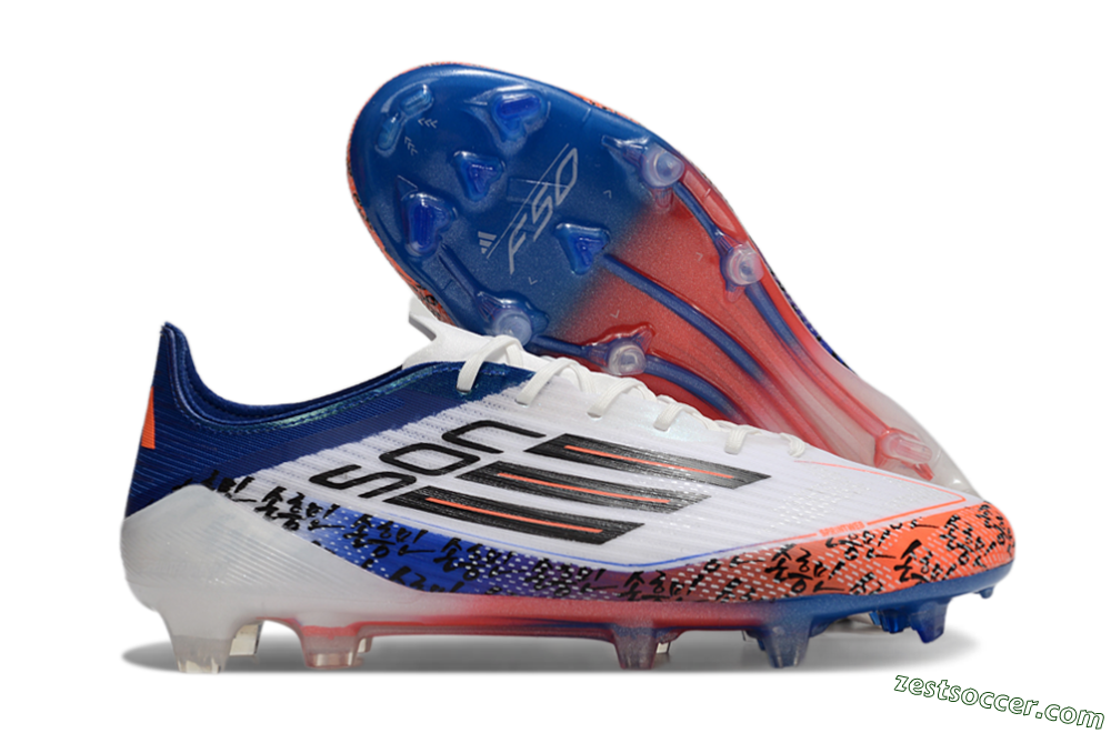 Adidas F50 Elite FG Low-Tops Soccer Cleats - White/Red/Blue 0