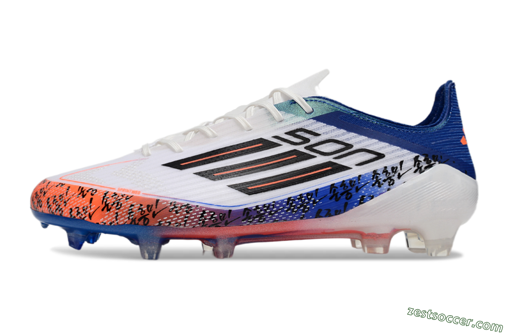 Adidas F50 Elite FG Low-Tops Soccer Cleats - White/Red/Blue 2