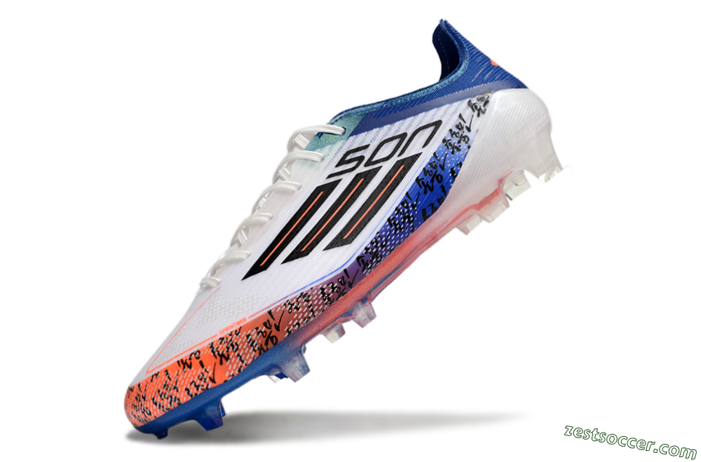 Adidas F50 Elite FG Low-Tops Soccer Cleats - White/Red/Blue 5