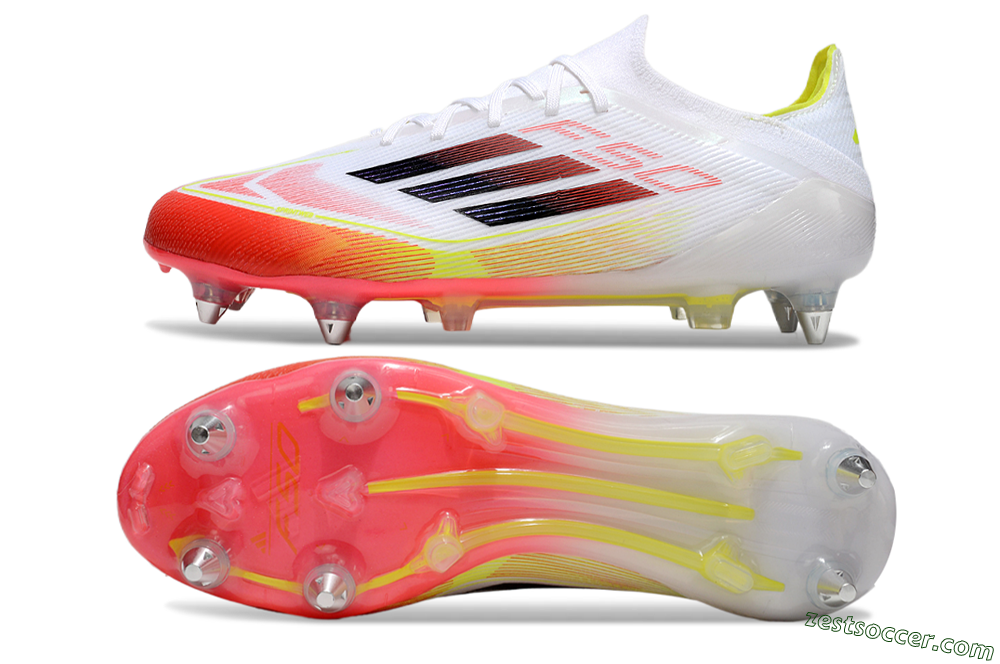 Adidas F50 Elite SG Low-Tops Soccer Cleats - White/Red/Yellow 1