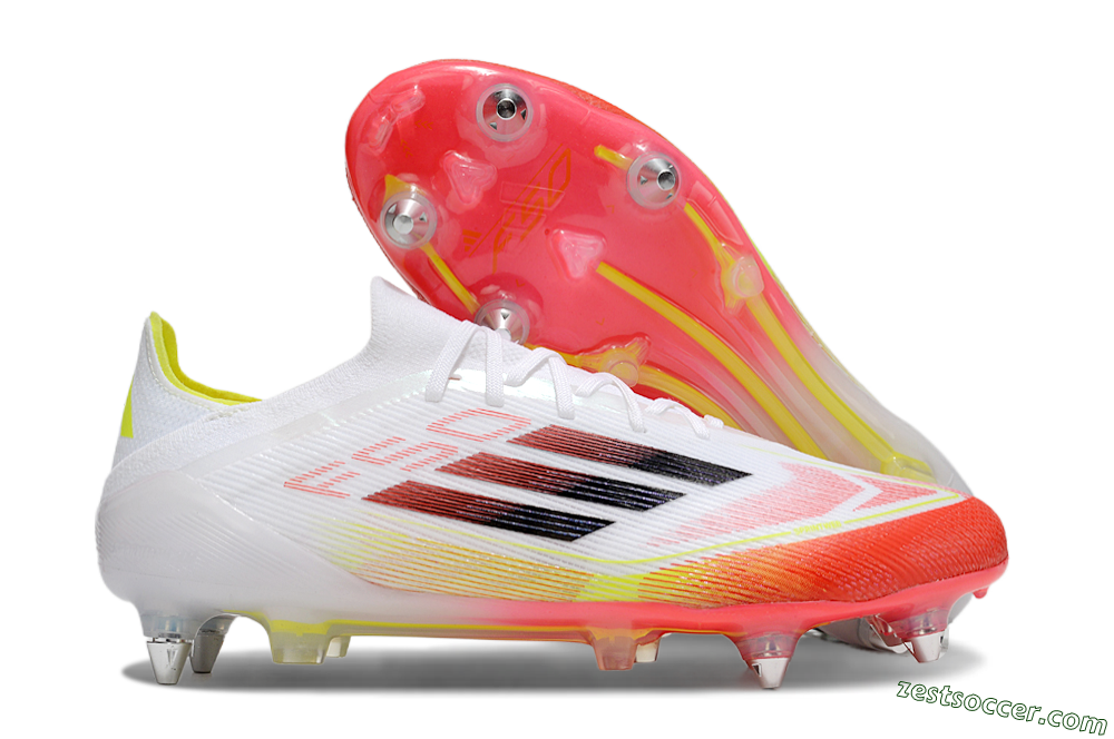 Adidas F50 Elite SG Low-Tops Soccer Cleats - White/Red/Yellow 0