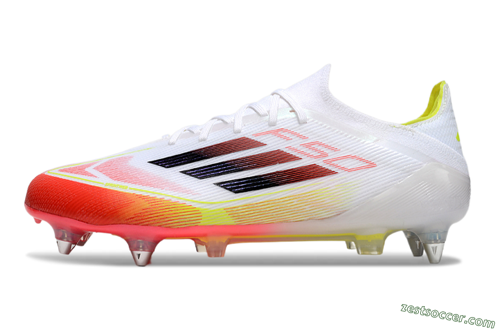 Adidas F50 Elite SG Low-Tops Soccer Cleats - White/Red/Yellow 2