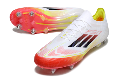 Adidas F50 Elite SG Low-Tops Soccer Cleats - White/Red/Yellow
