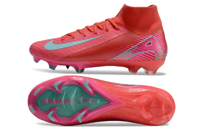 Nike Air Zoom Mercurial Superfly 10 Elite FG High-Tops Soccer Cleats - Red/Jade/White