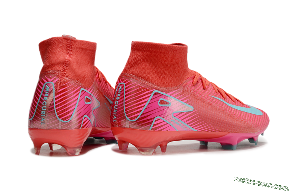 Nike Air Zoom Mercurial Superfly 10 Elite FG High-Tops Soccer Cleats - Red/Jade/White 7