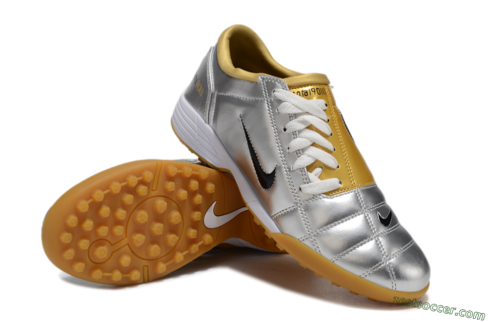 Nike Total 90 II TF Low-Tops Soccer Shoes - Silver/Black/White 3