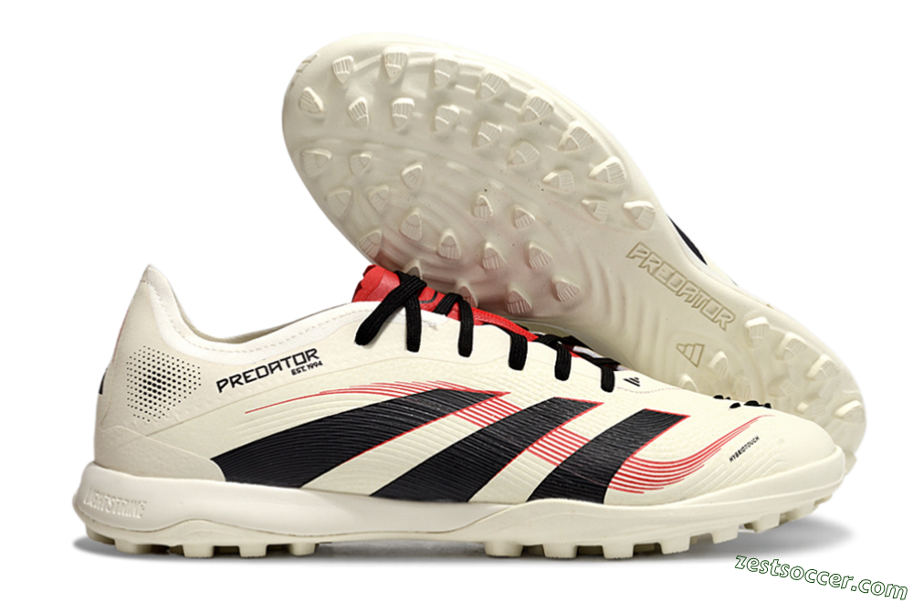 Adidas Predator Elite 25 TF Low-Tops Soccer Shoes - Beige/Black/Red 0