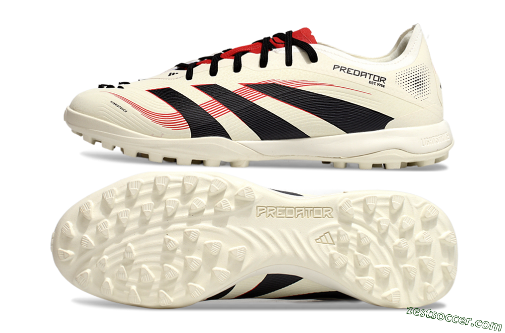 Adidas Predator Elite 25 TF Low-Tops Soccer Shoes - Beige/Black/Red 1