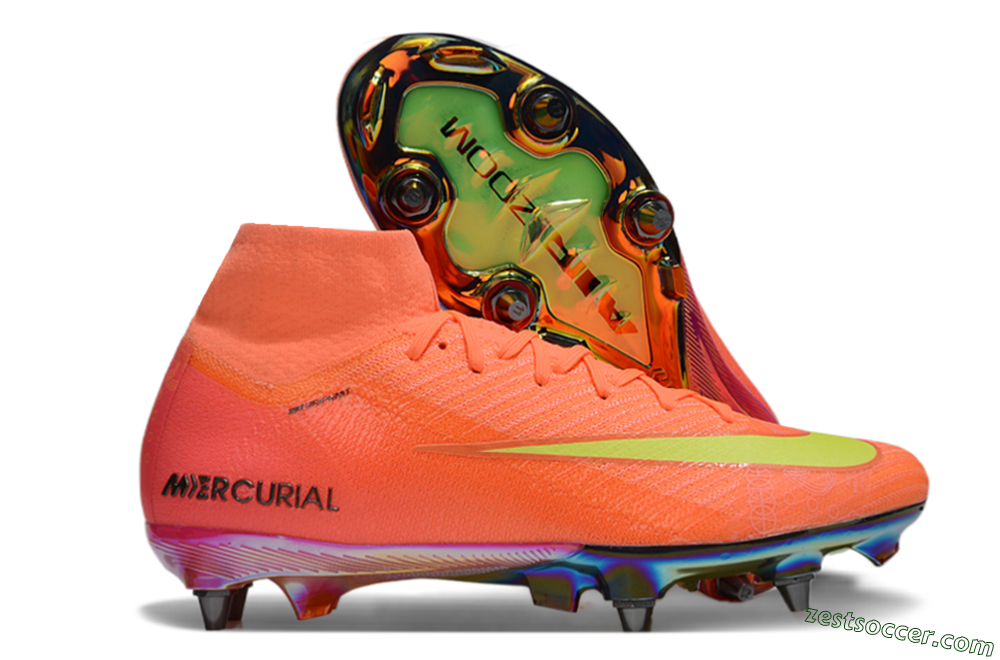 Nike Air Zoom Mercurial Superfly 10 Elite SG High-Tops Soccer Cleats - Red/Yellow/Black 0