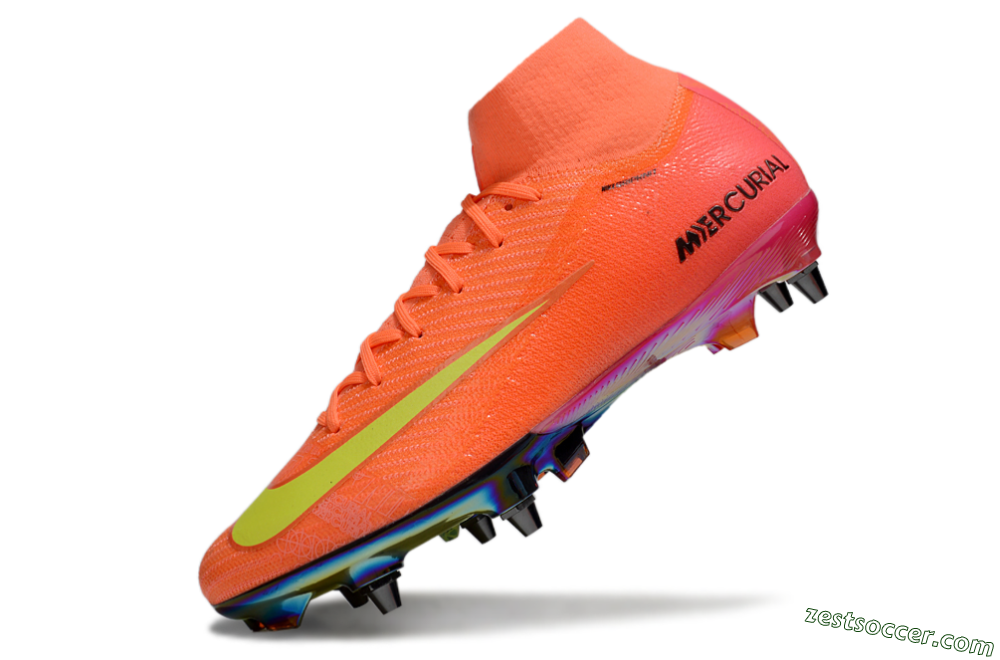 Nike Air Zoom Mercurial Superfly 10 Elite SG High-Tops Soccer Cleats - Red/Yellow/Black 5