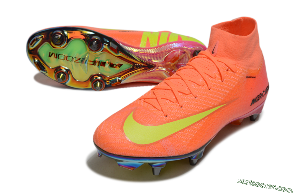 Nike Air Zoom Mercurial Superfly 10 Elite SG High-Tops Soccer Cleats - Red/Yellow/Black 3