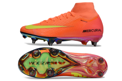 Nike Air Zoom Mercurial Superfly 10 Elite SG High-Tops Soccer Cleats - Red/Yellow/Black