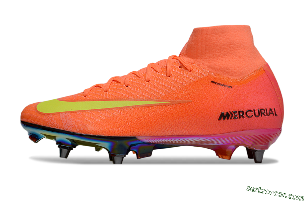Nike Air Zoom Mercurial Superfly 10 Elite SG High-Tops Soccer Cleats - Red/Yellow/Black 2