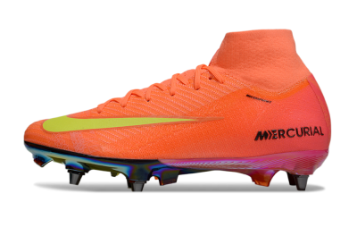 Nike Air Zoom Mercurial Superfly 10 Elite SG High-Tops Soccer Cleats - Red/Yellow/Black
