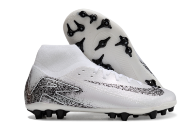 Nike Air Zoom Mercurial Superfly 10 Acadamy AG High-Tops Soccer Cleats - White/Black