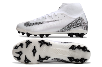 Nike Air Zoom Mercurial Superfly 10 Acadamy AG High-Tops Soccer Cleats - White/Black