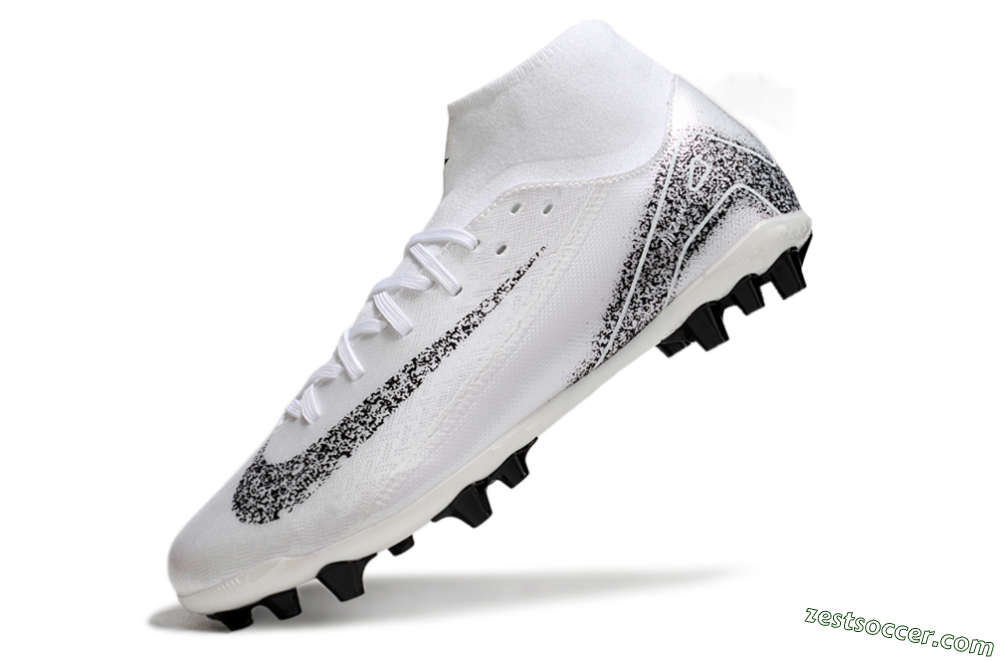 Nike Air Zoom Mercurial Superfly 10 Acadamy AG High-Tops Soccer Cleats - White/Black 5