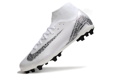 Nike Air Zoom Mercurial Superfly 10 Acadamy AG High-Tops Soccer Cleats - White/Black